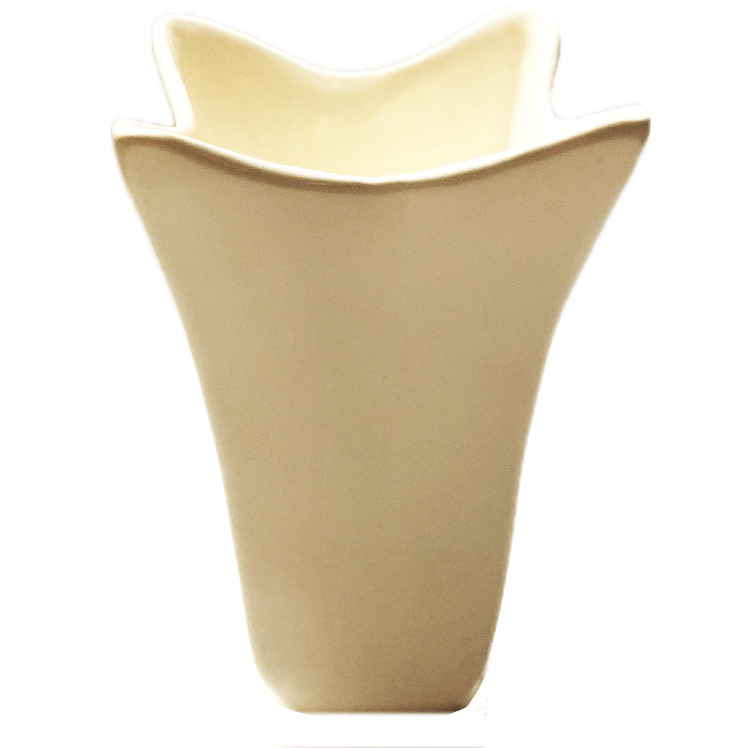 Vintage White Red Wing Vase, 6.25"h