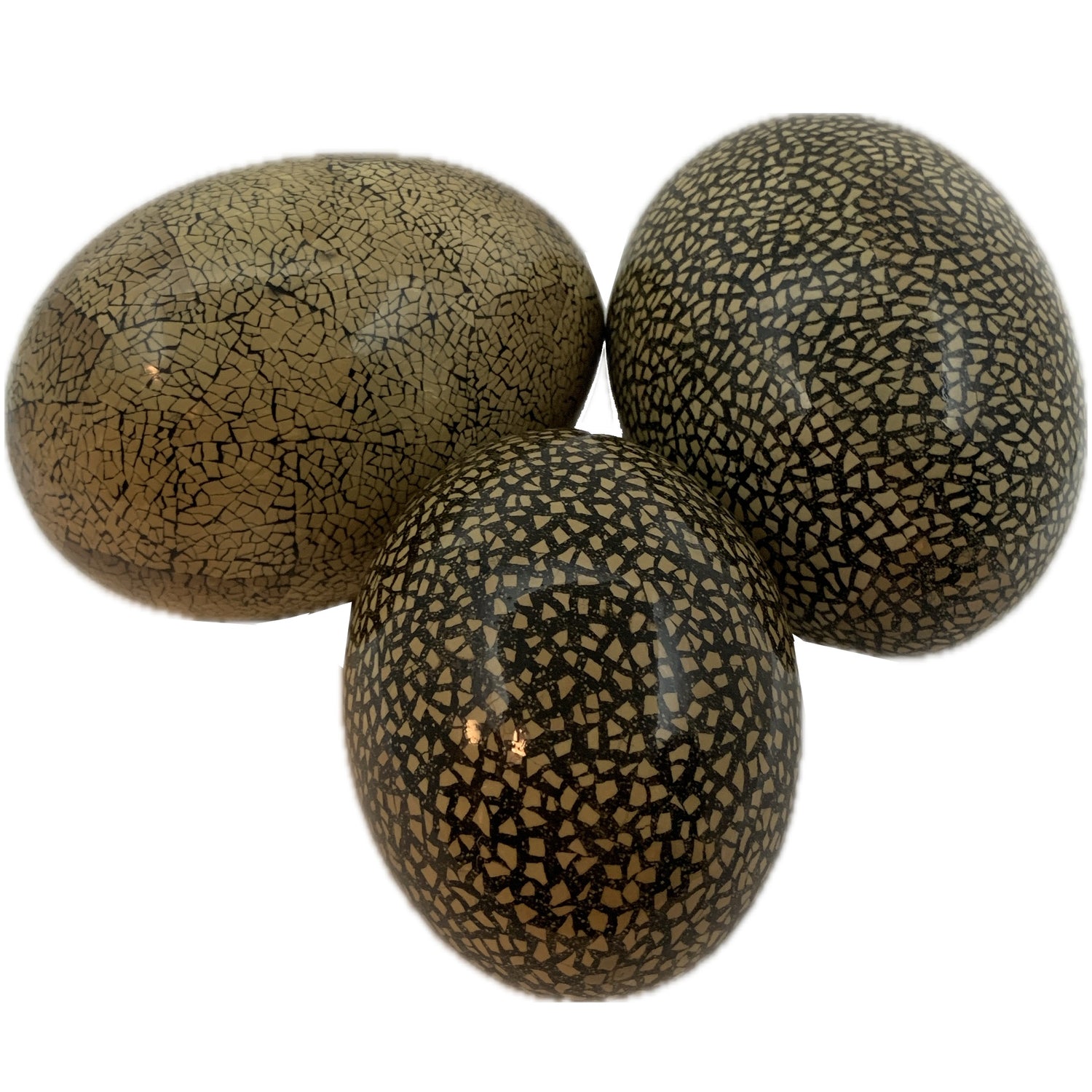 Lacquer and Crushed Baked Eggshell Egg, Viet Nam, 5" x 3.5"