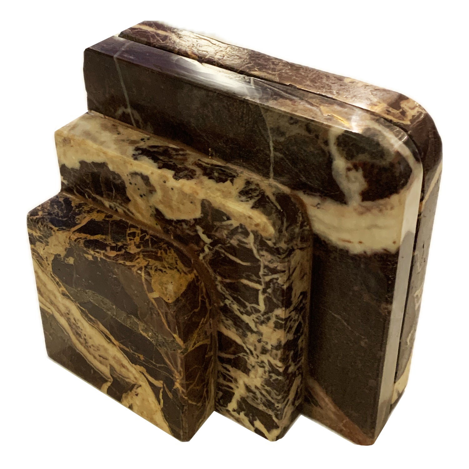 Rosso Levanto Marble Bookends, pair