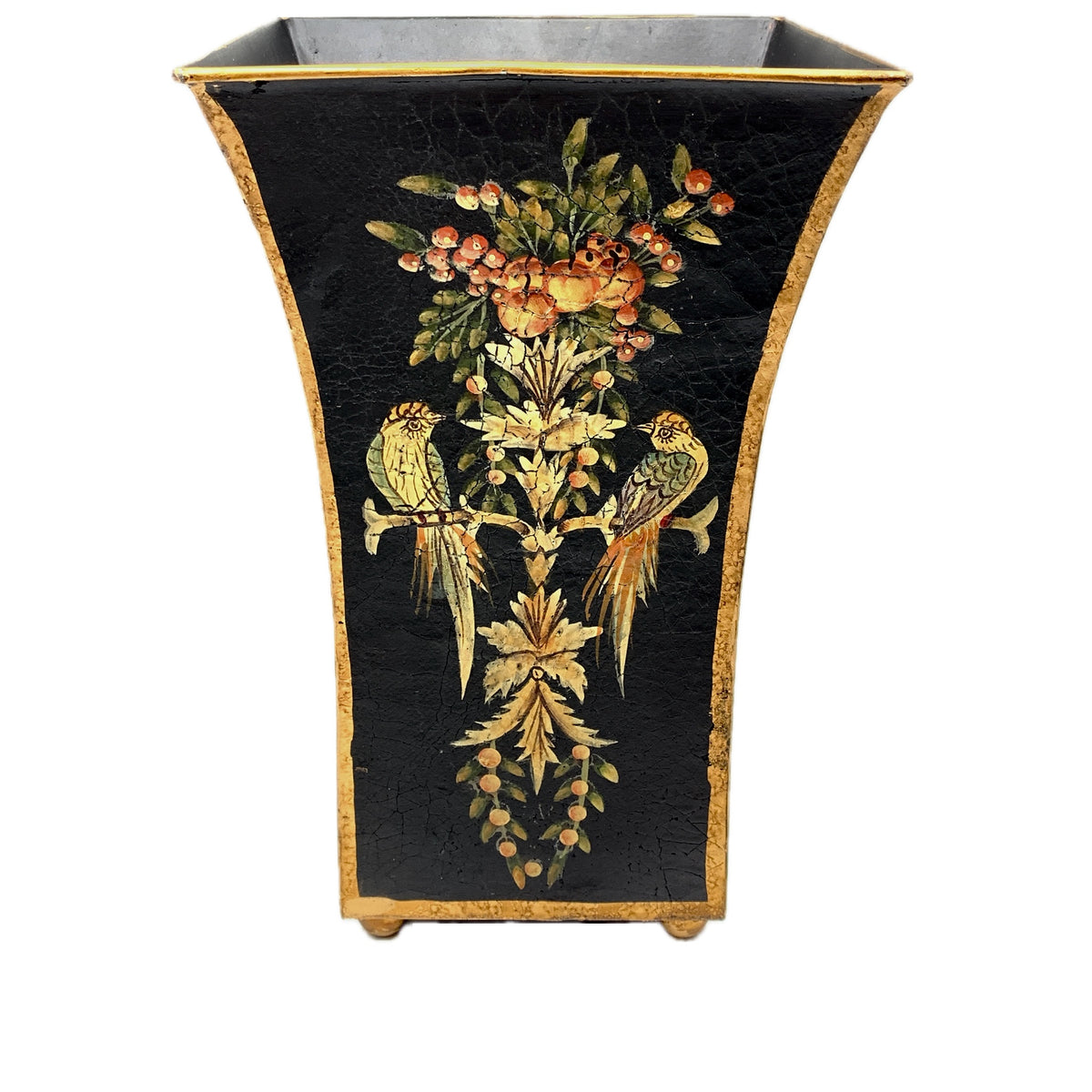 Vintage Italian Hand Painted Tole Cachepot