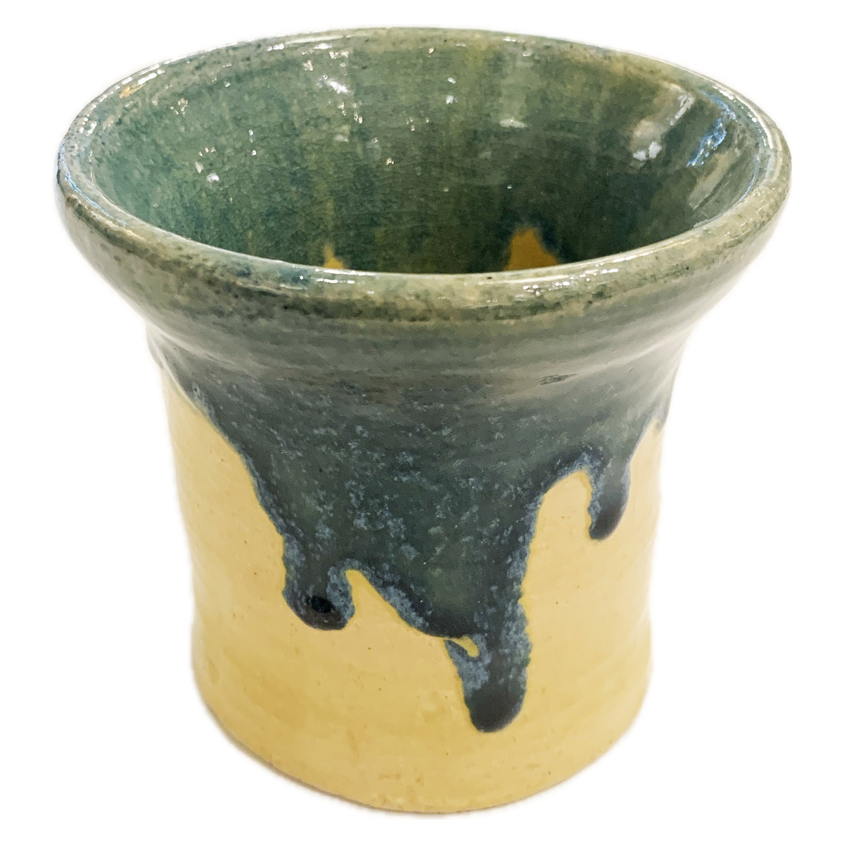 Vintage Glazed Pottery, Mustard & Green