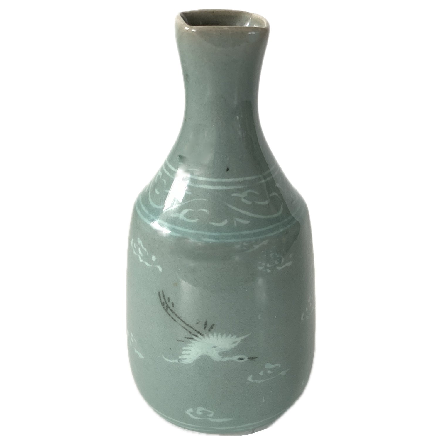 Celadon Vase with Cranes