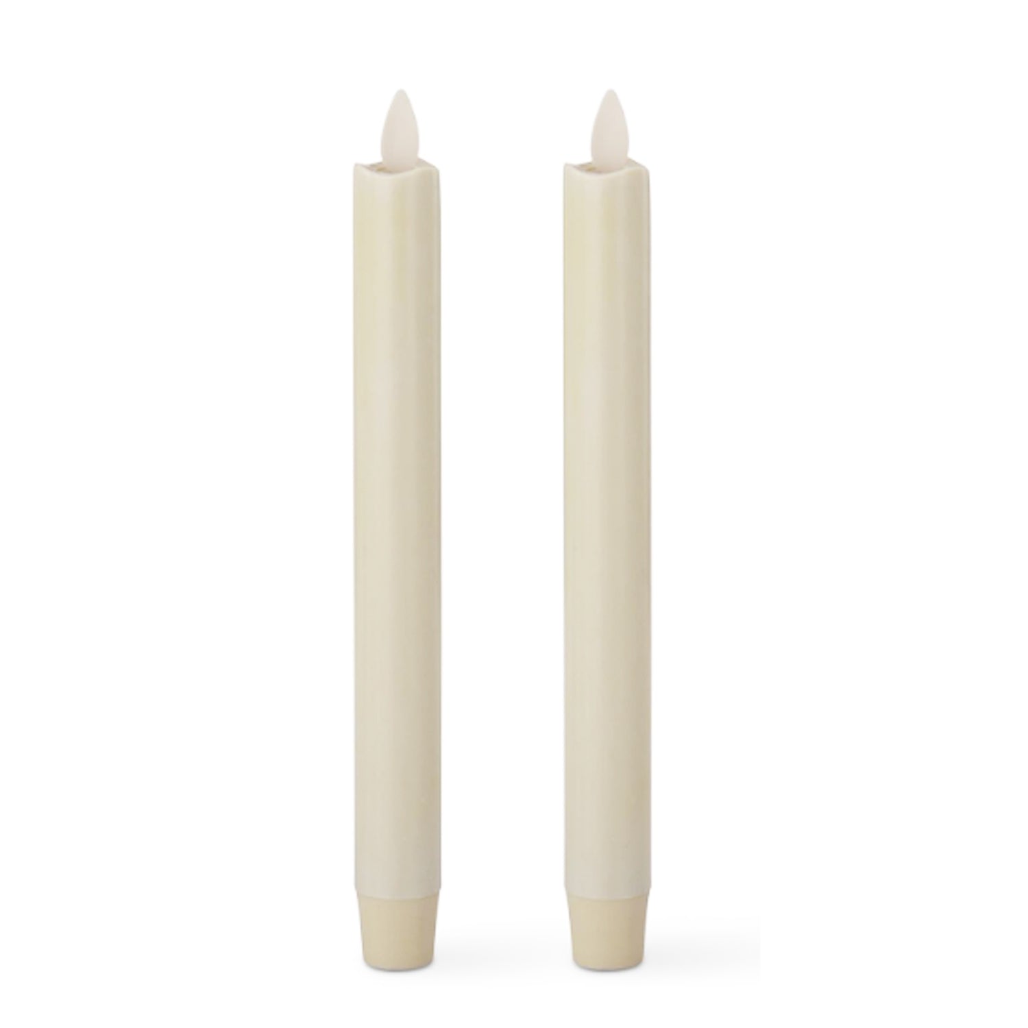 Ivory Wax 9.5" Luminara Moving Flame Taper Candles, 2-pk