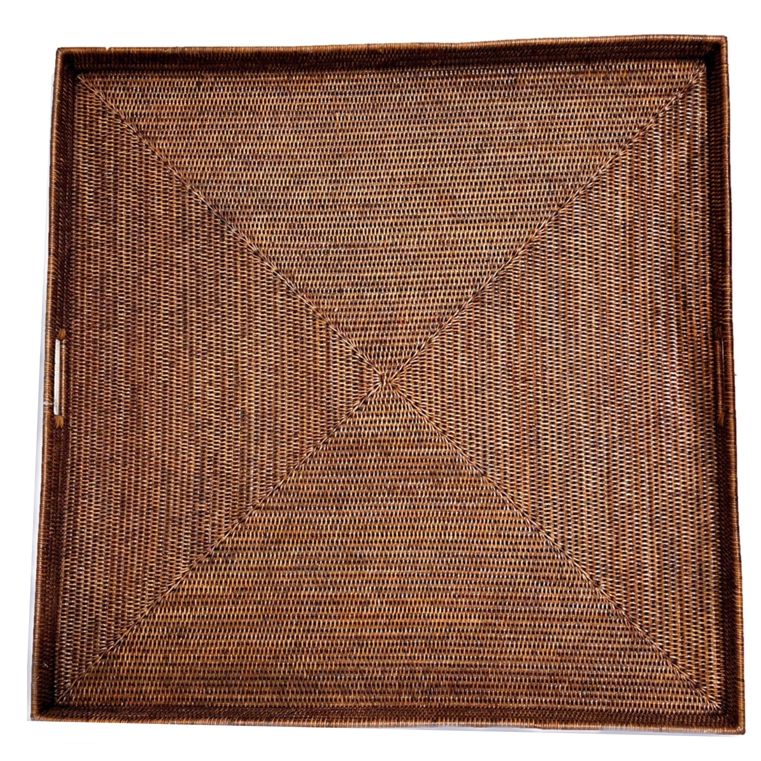 Square Woven Tray with Handles, Myanmar, 36" x 36"