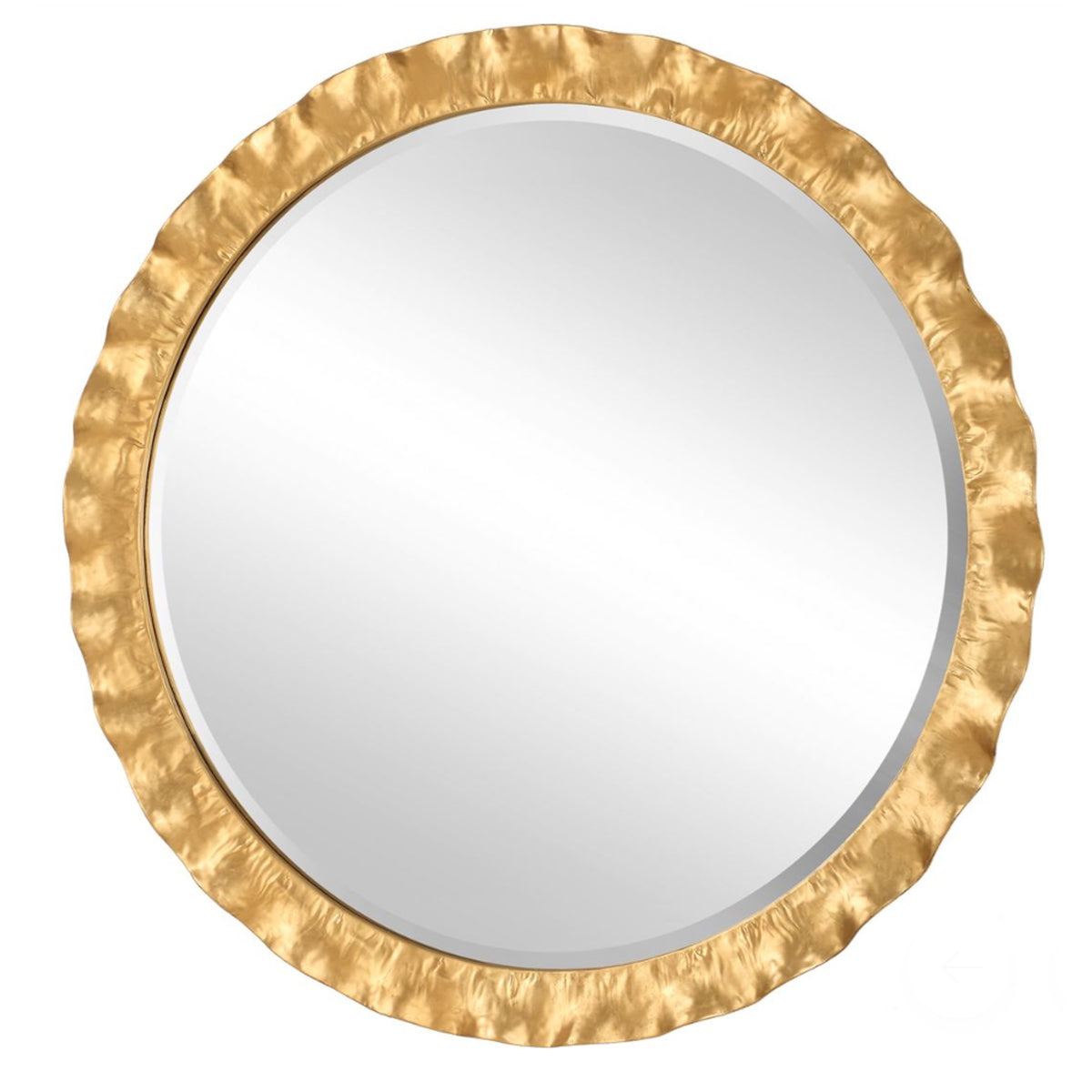 Organic Scalloped Edge Metal Frame with Gold Leaf Finish Metal