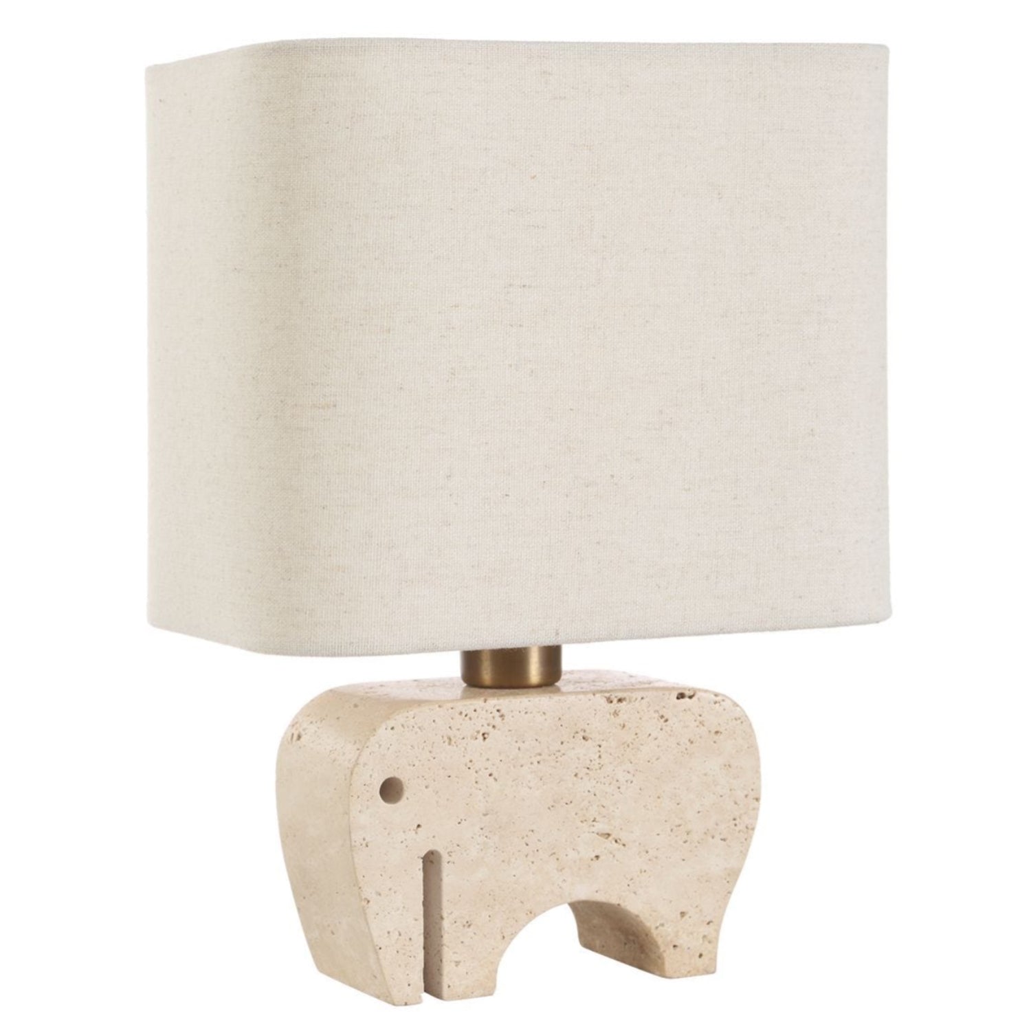 Travertine Elephant Lamp