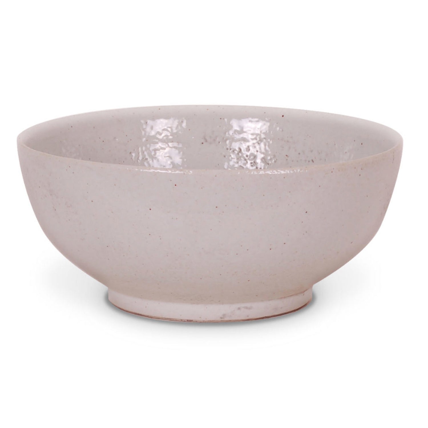 Foot-Stomped Clay Bowl, Rustic White, 15"dia x 6.5"h