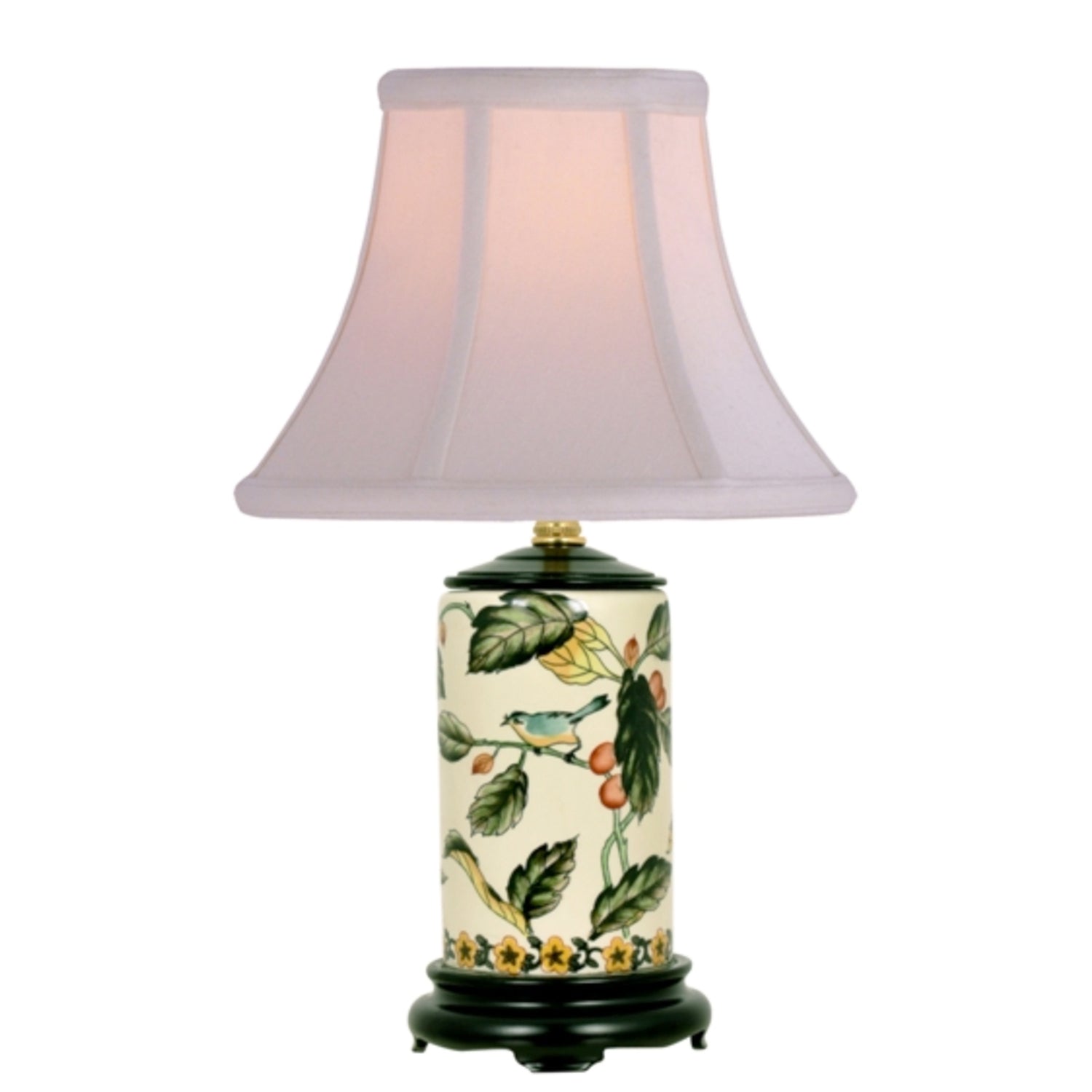 Small Column Lamp with Birds and Vines, 15"h