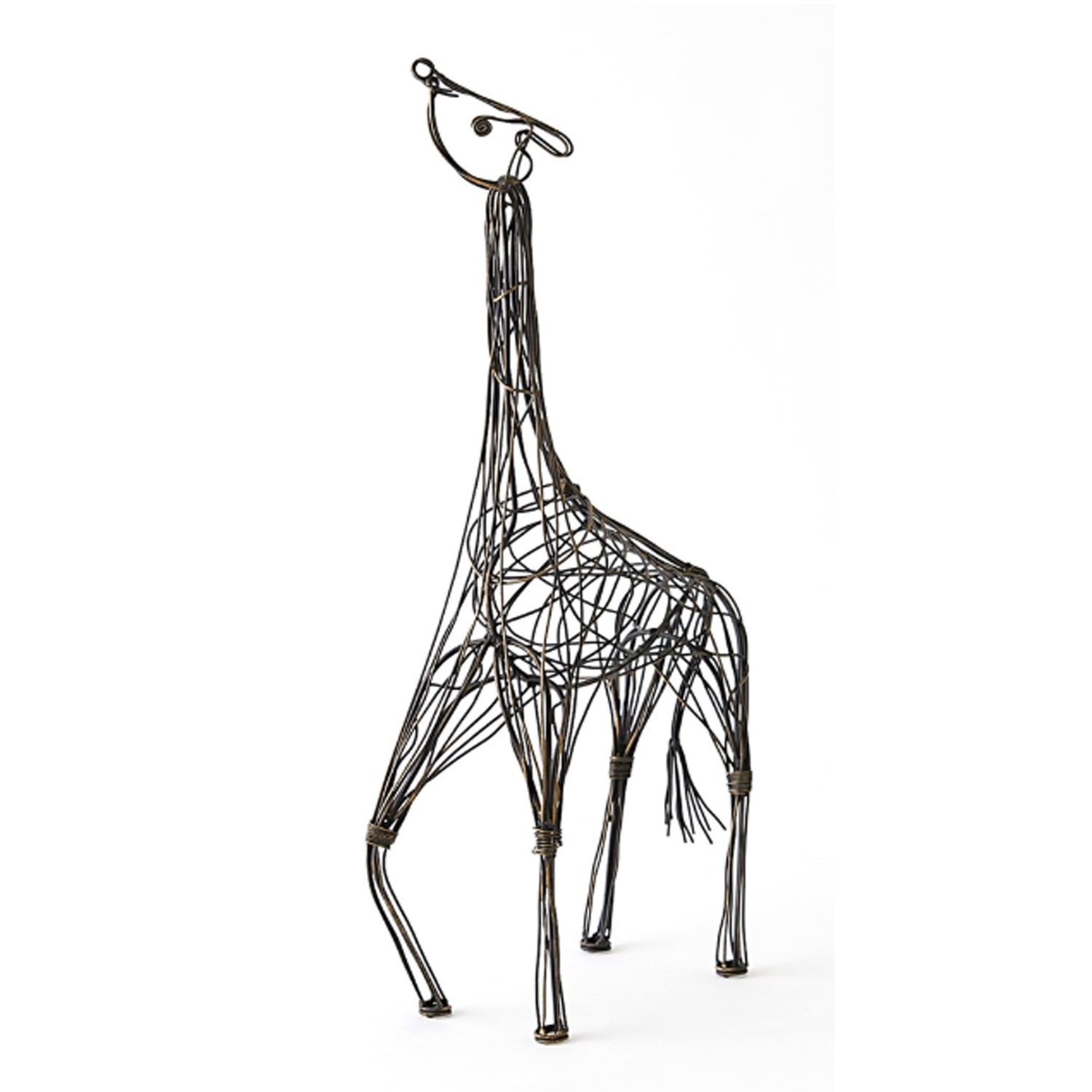 Bronze Wire Giraffe, 13.5"w x 5"d x 25"h