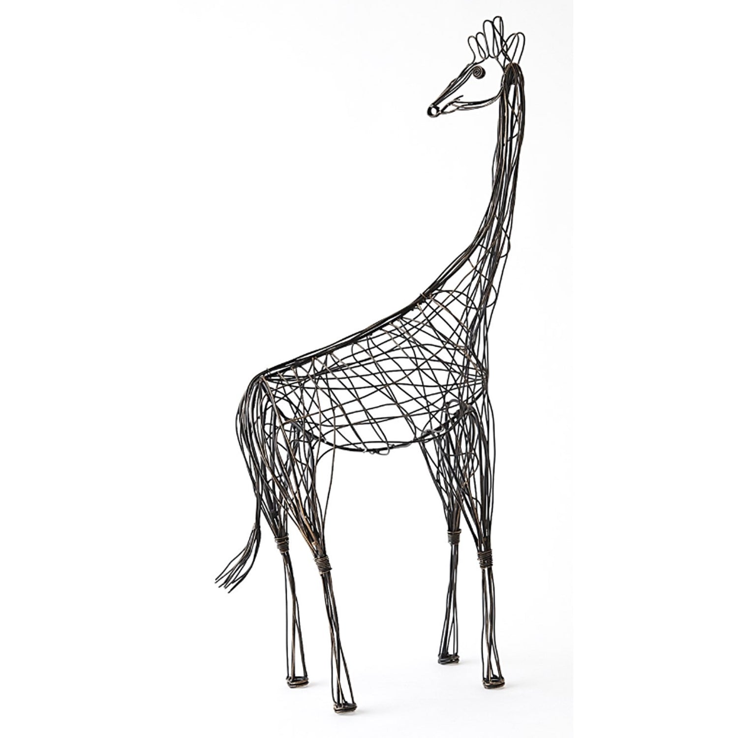 Bronze Wire Giraffe, 14.5"w x 6"d x 32.75"h