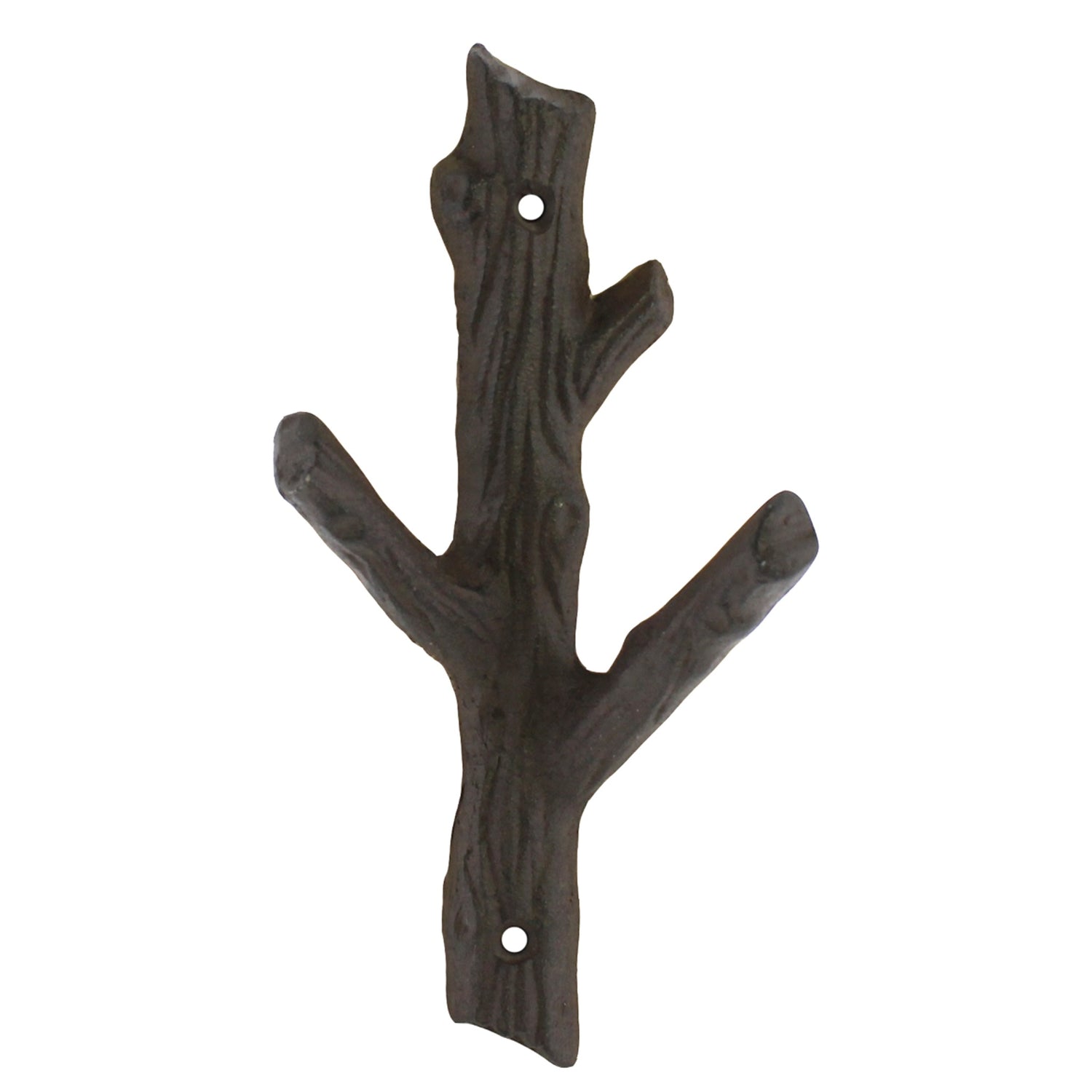 Faux Bois Cast Iron Branch Wall Hook, 8"h