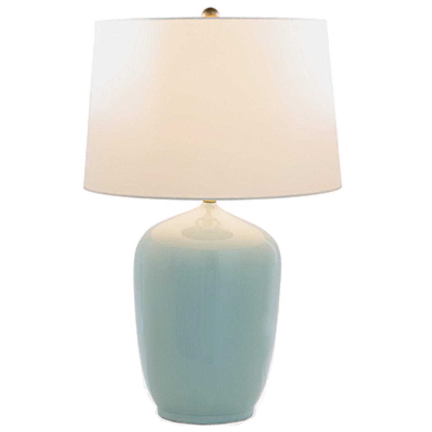 Soft Sky Celadon Porcelain Lamp, 100 Watt; 3-Way, 26"h