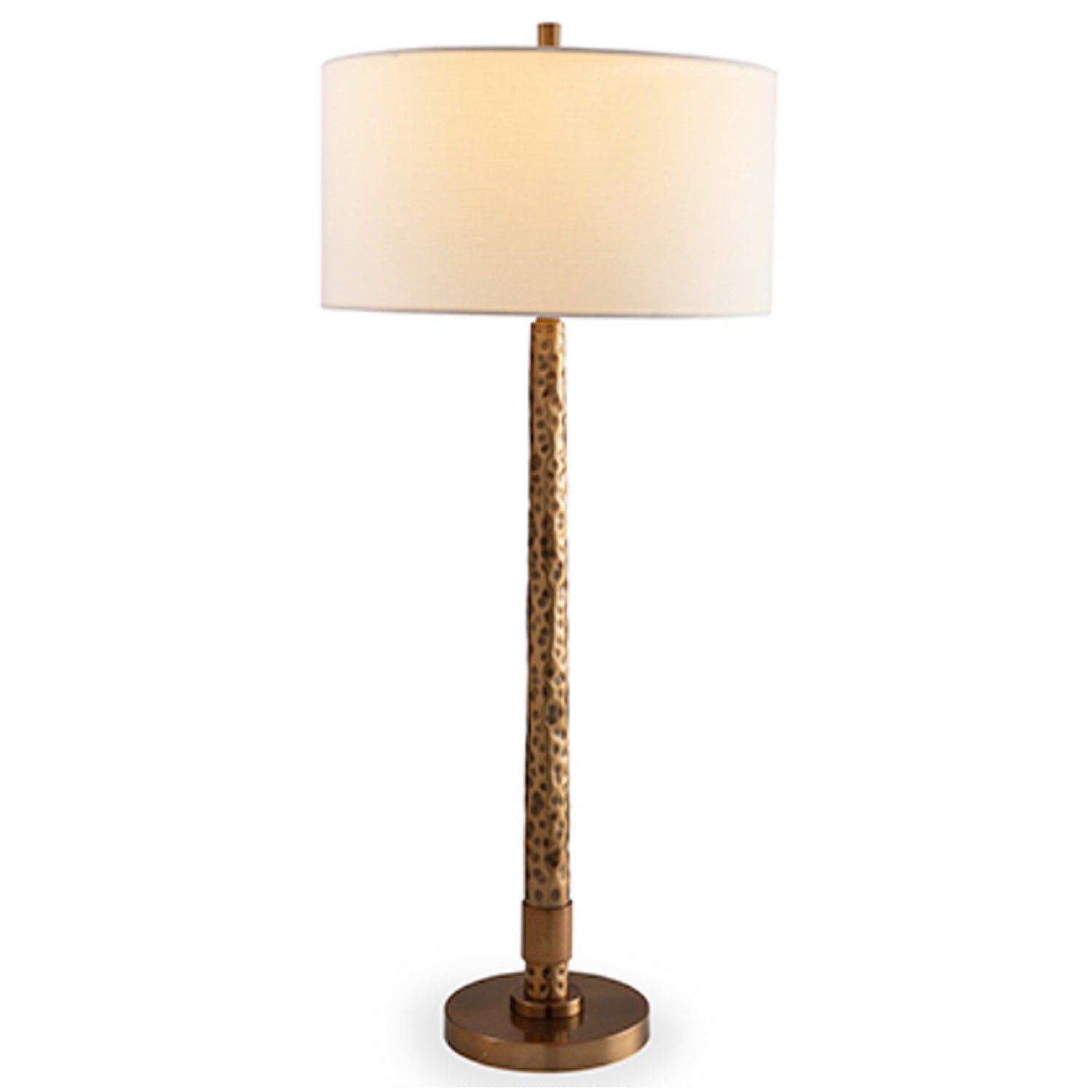 Hand Hammered Brass Finished Metal Lamp, 60 Watt; 3-way, 35"h35"h