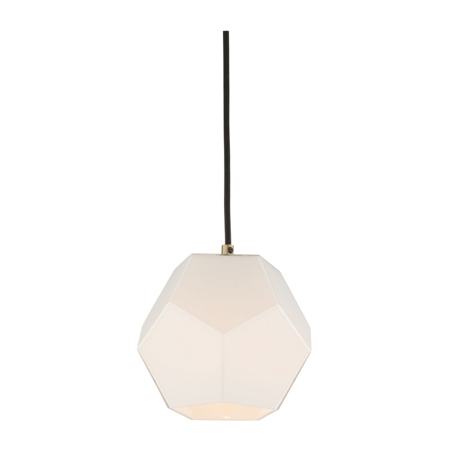 Geometric White Glass Pendant, 40 Watt, 7"dia x 32"h