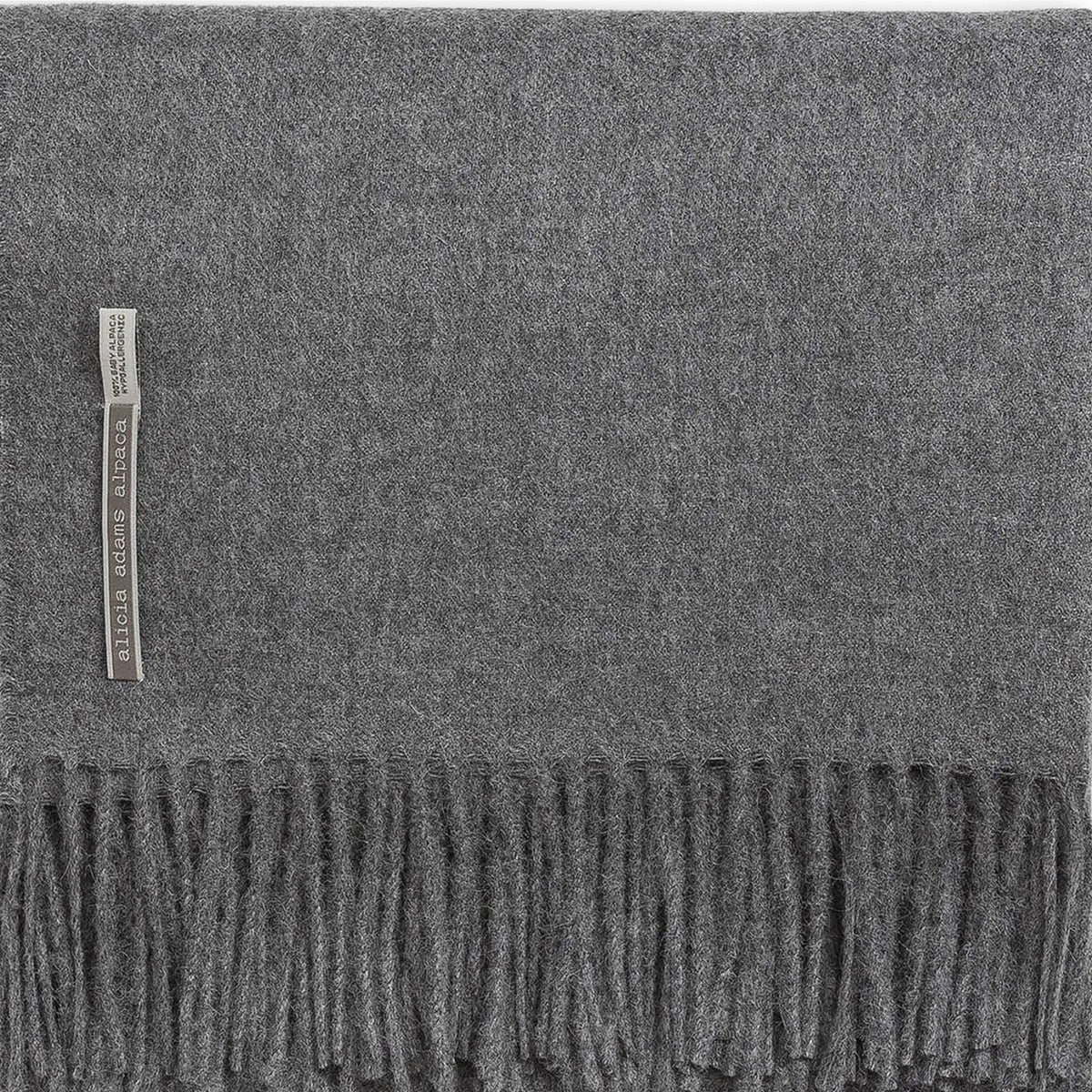 Alicia Adams Baby Alpaca Throw, Solid Grey