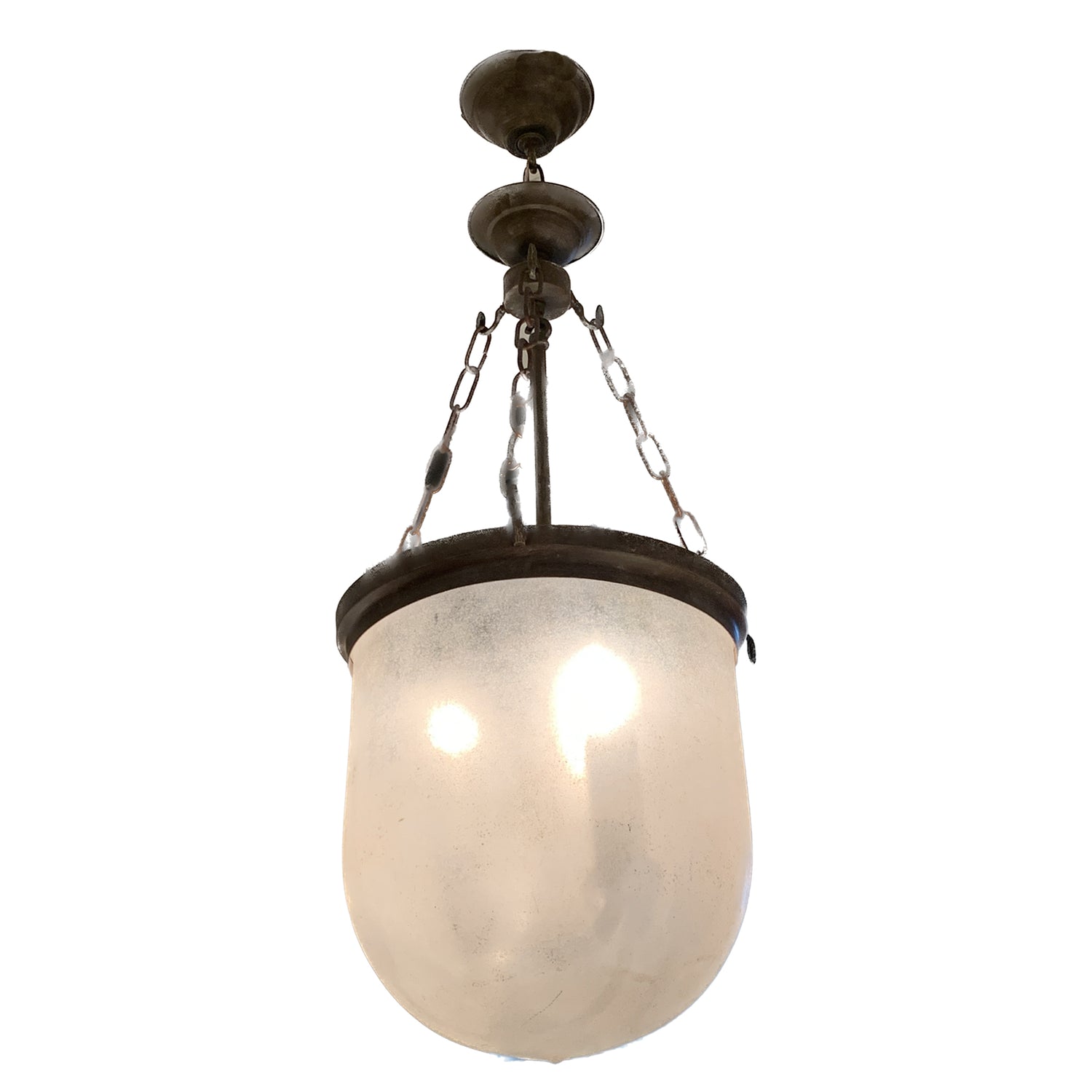 Vintage Glass Hanging Light Fixture
