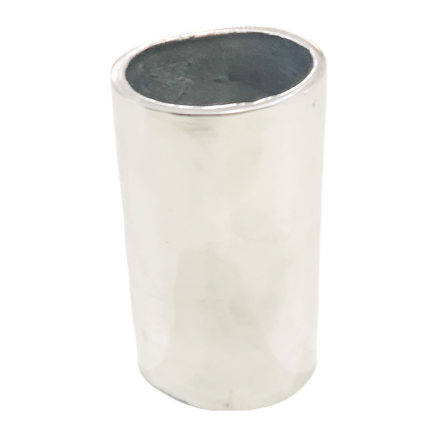 Polished Aluminum Oval Vase, 3.5"w x 2.5"d x 5.75"h