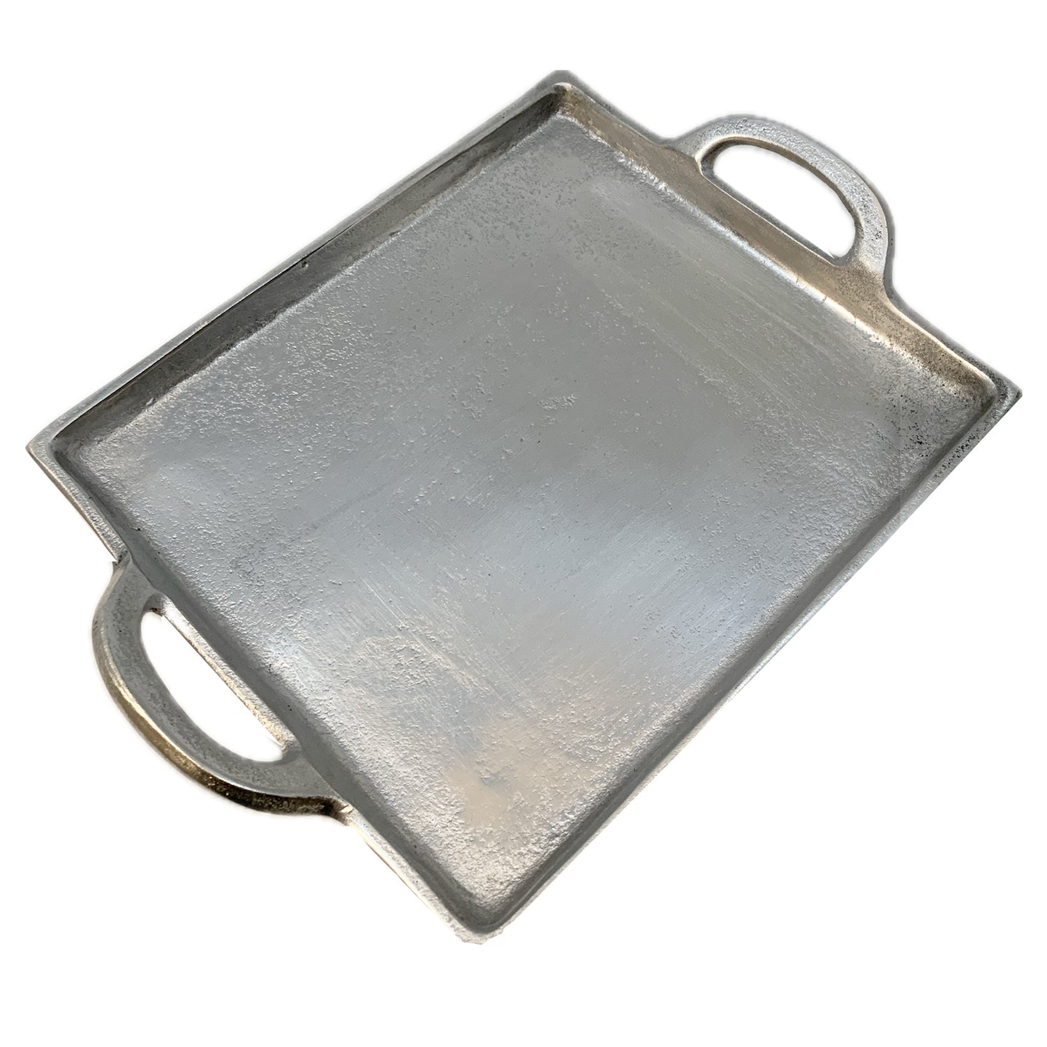 Hammered Aluminum Tray with Handles, 10.75"w x 7.75"d