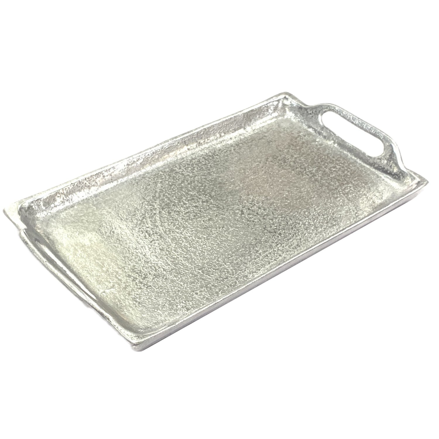Hammered Aluminum Tray with Handles, 10"w x 5"d x 1"h
