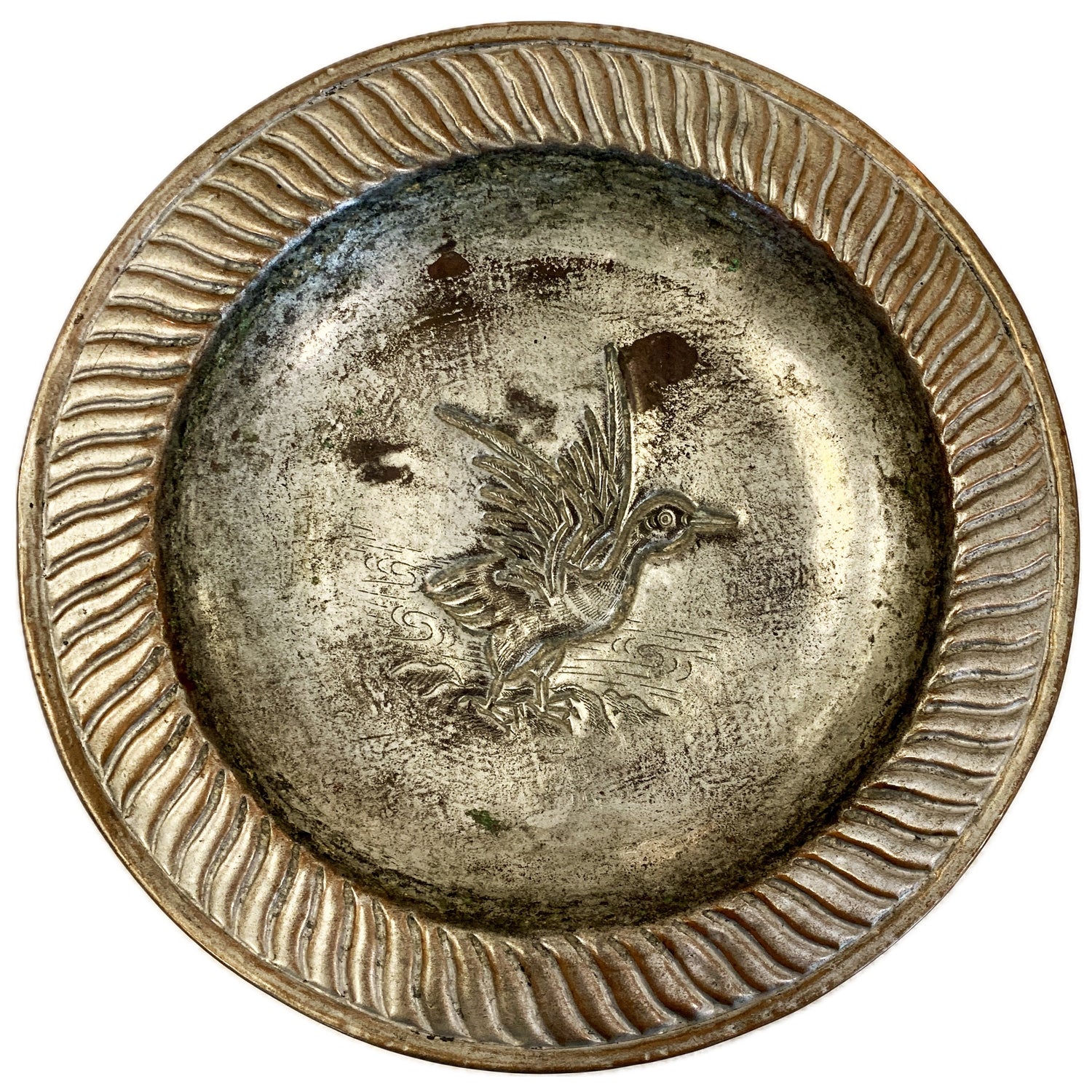 Antique Pressed Metal Duck Plate