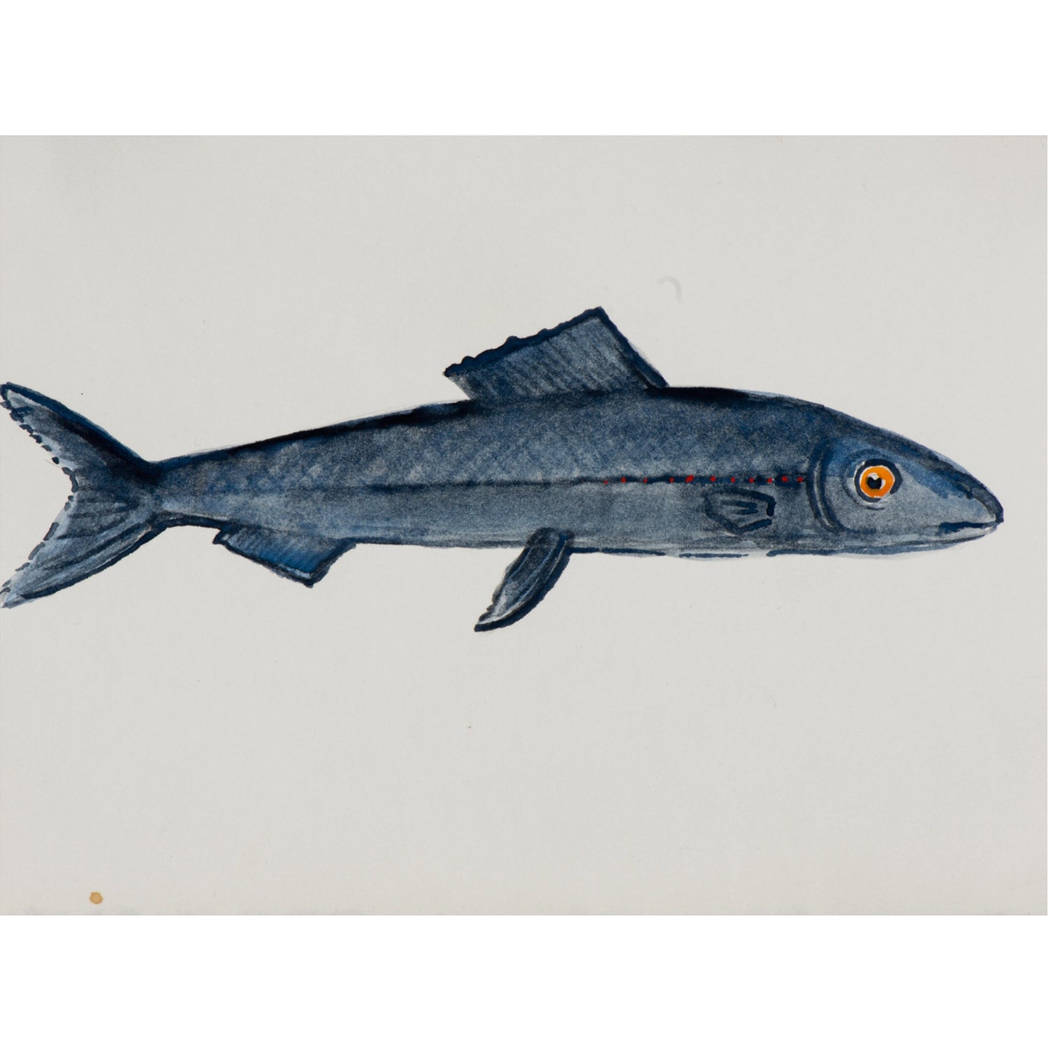 Blue Fish, 2020, Jill Michell, watercolor on paper