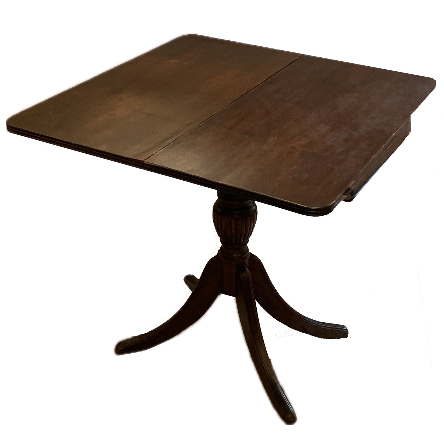 Vintage Duncan Phyfe-style Mahogany Flip-top, Pedestal Game Table