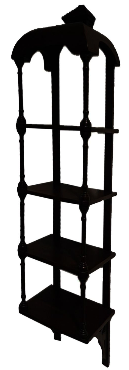 Wood Wall Etagere, Spain, 9.5"w x 7.5" x 47"h