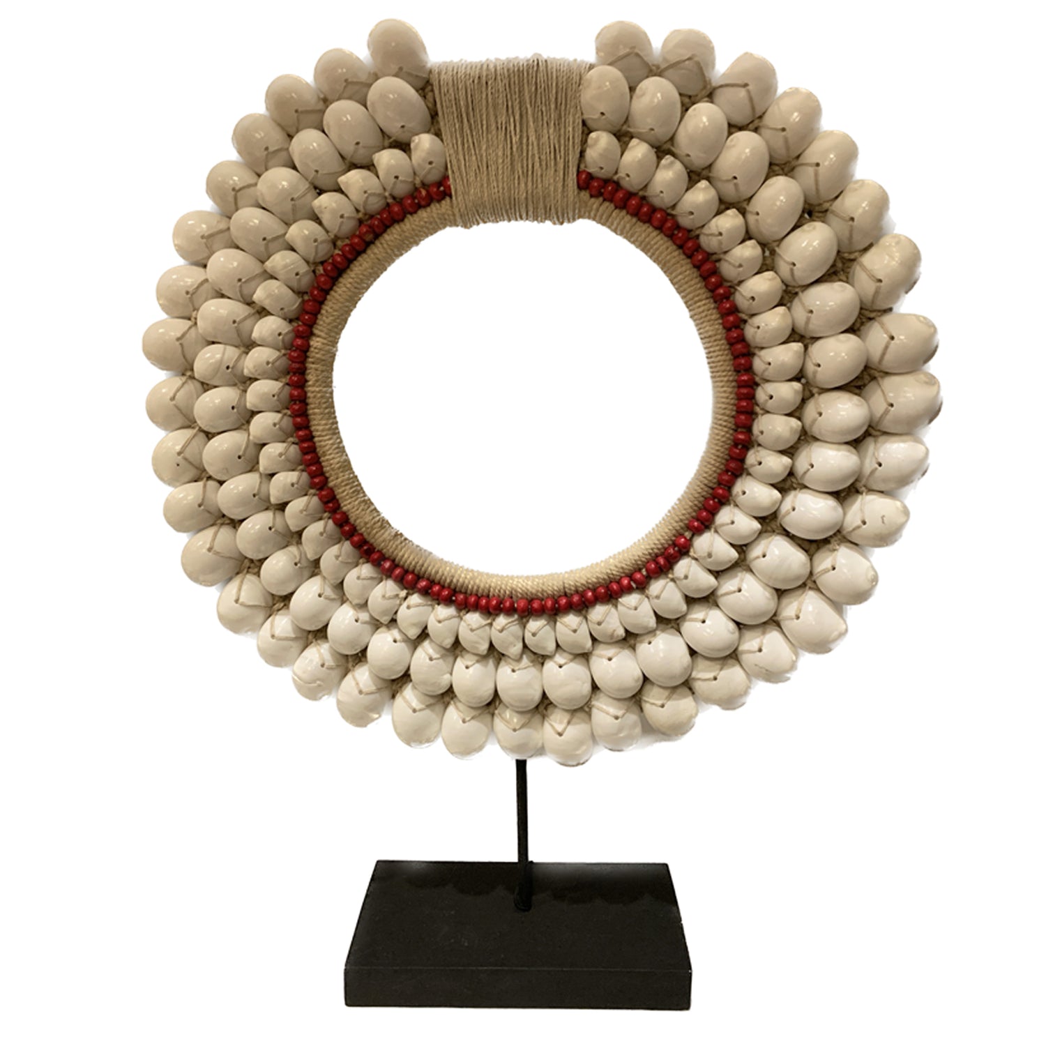 Traditional Ceremonial Necklace with Red Seeds, Bali
