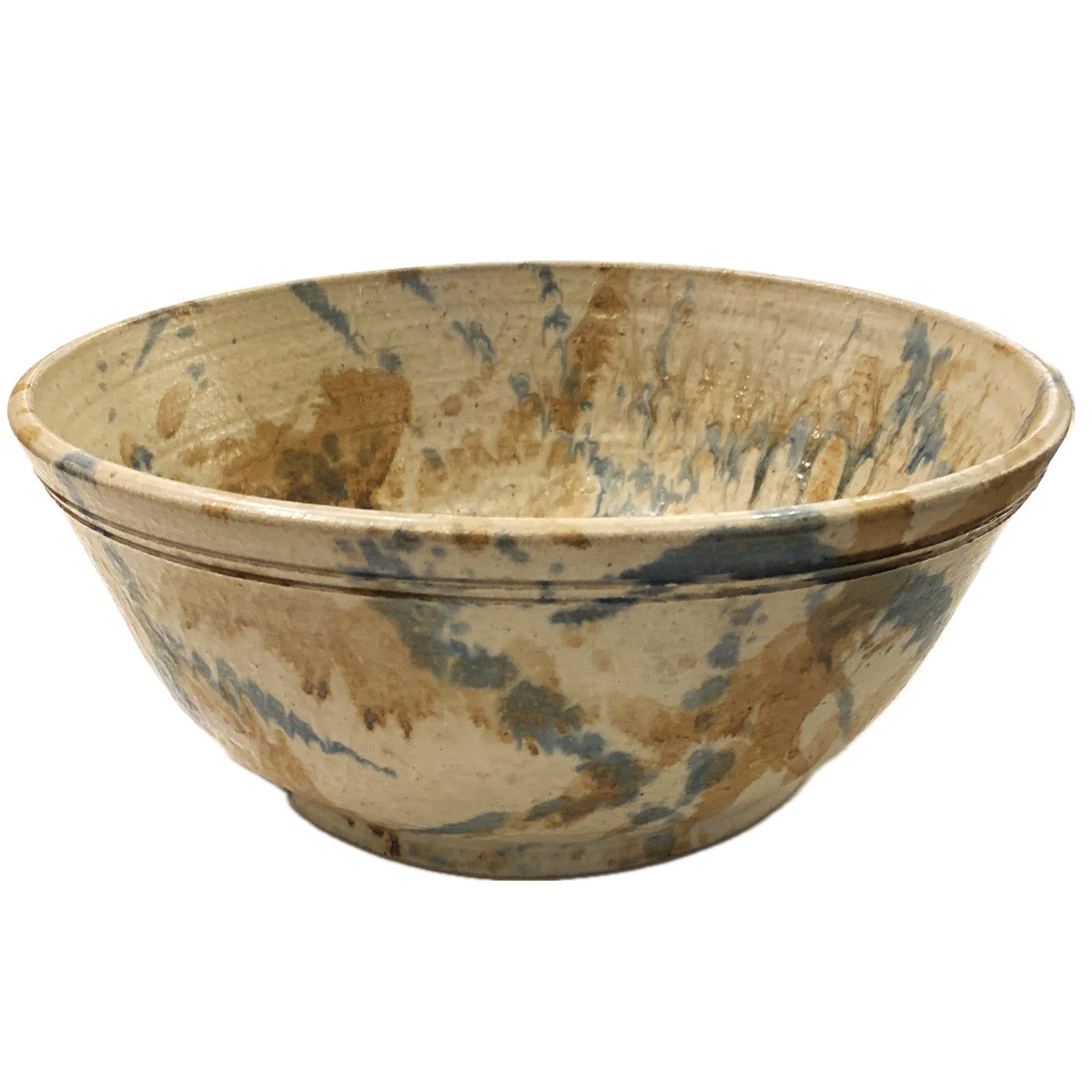 Antique Spongeware Bowl, signed