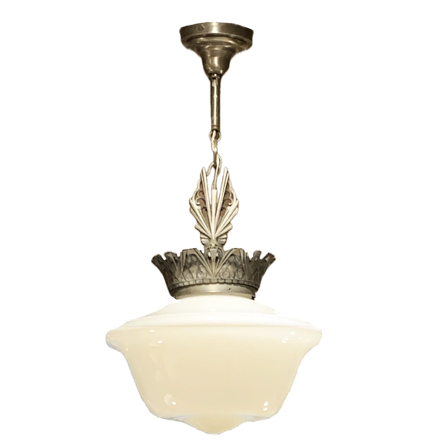 Art Deco Milk Glass Pendant