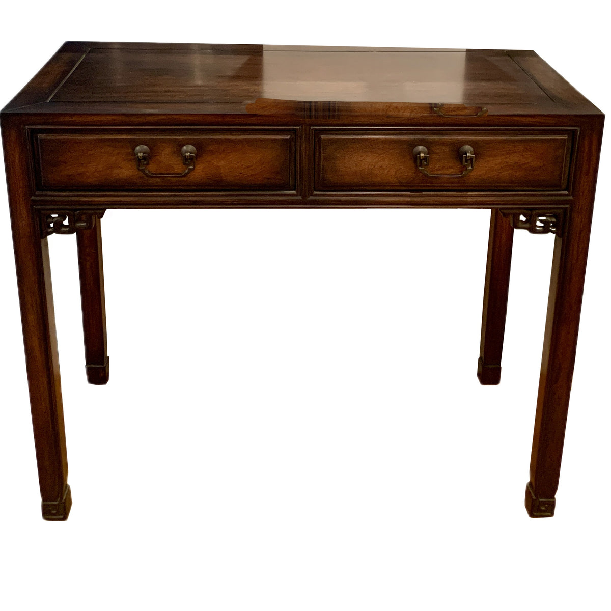 Vintage Asian 2-Drawer Desk, 36"w x 18"d x 30"h