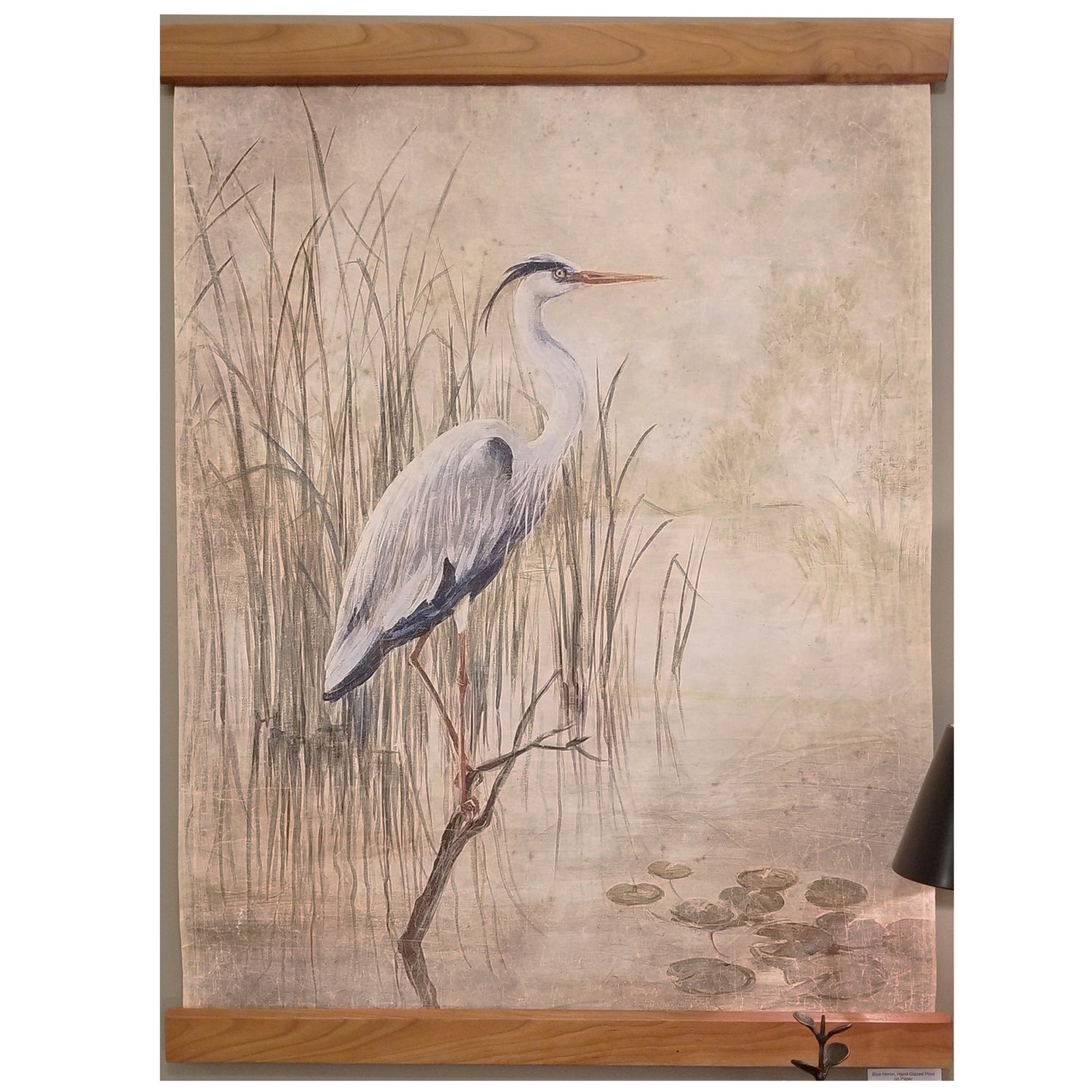 Blue Heron, Hand-Glazed Print on Paper