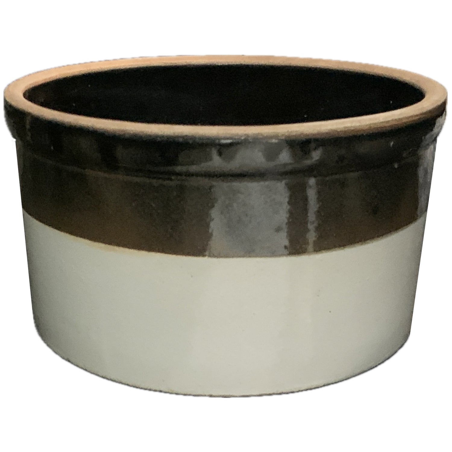 Antique Crock with Brown Rim