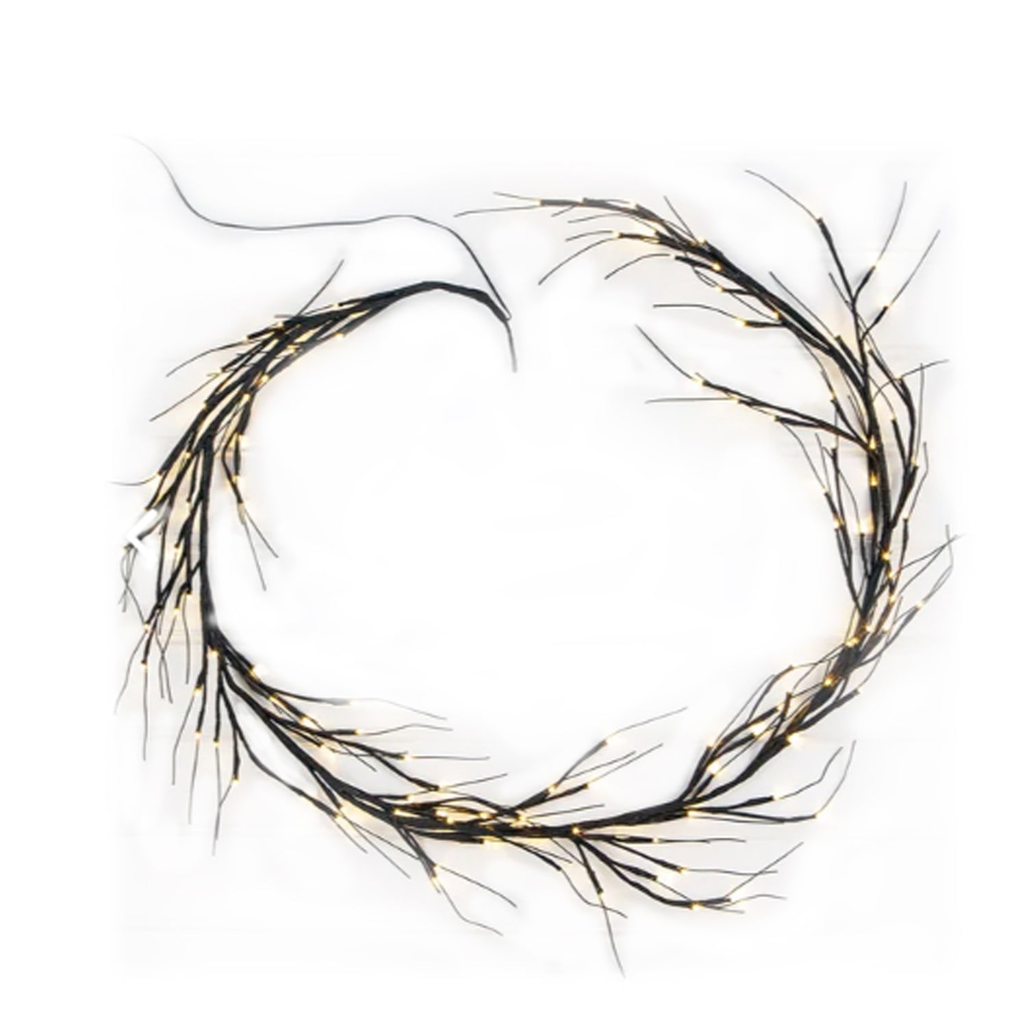 Twig Garland with 120 LED Lights, Indoor/Outdoor with Wall Plug, 7' Long