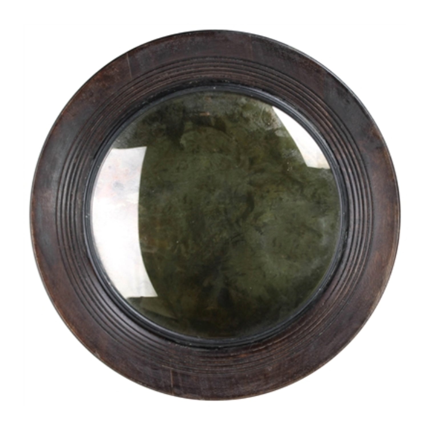 Dark Wood Convex Mirror, 13.75"