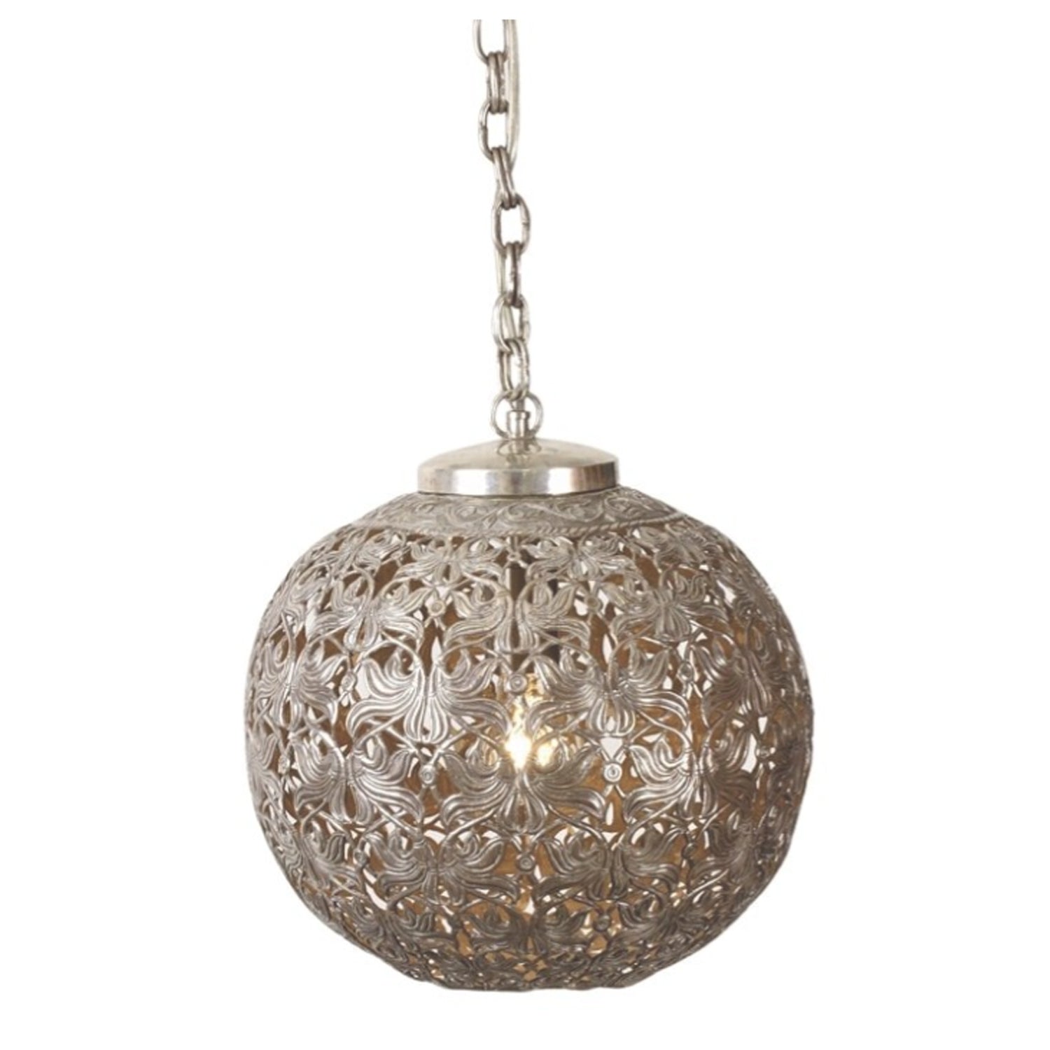 Stephanie Odegard Collection: Globe Lantern Pendant in Silver Plated or Copper