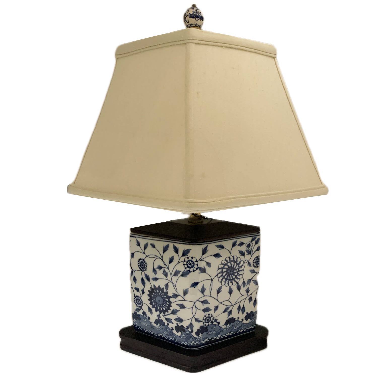 Porcelain Blue & White Diamond Shape Table Lamp