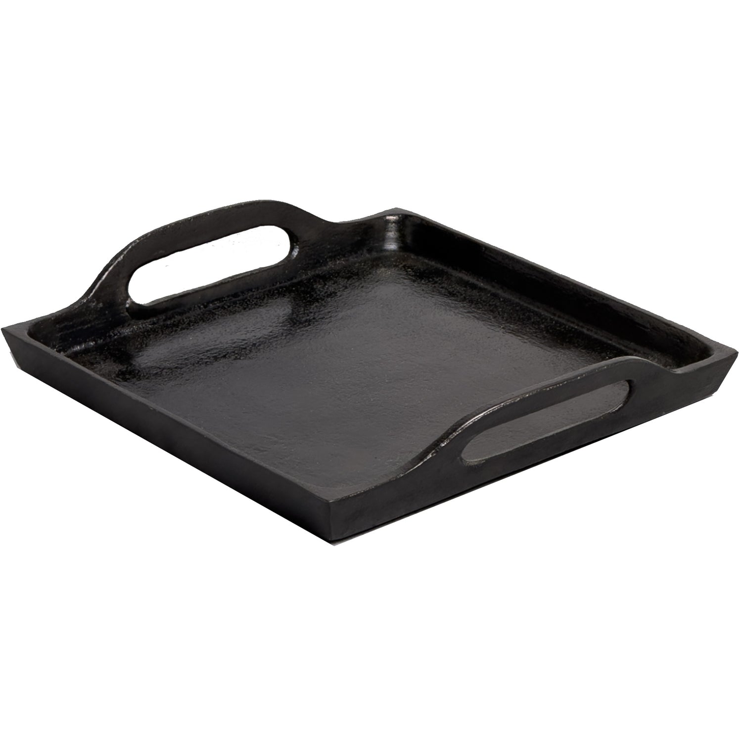 Black Textured Aluminum Tray, 9.75" x 9.25" x 1.5"h
