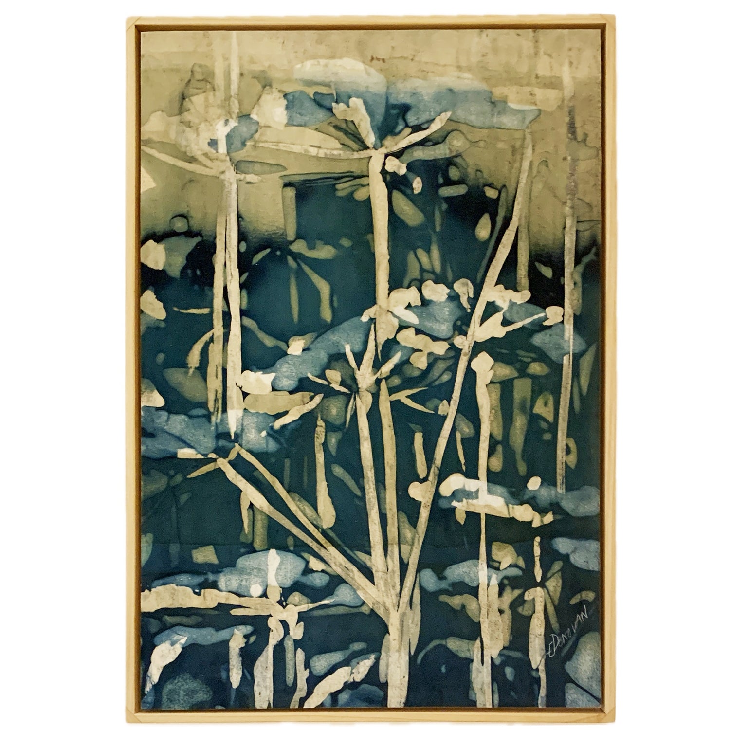 Queen Anne's Lace, Emily Donovan, Natural Dye and Pigment on Paper, Framed in Poplar