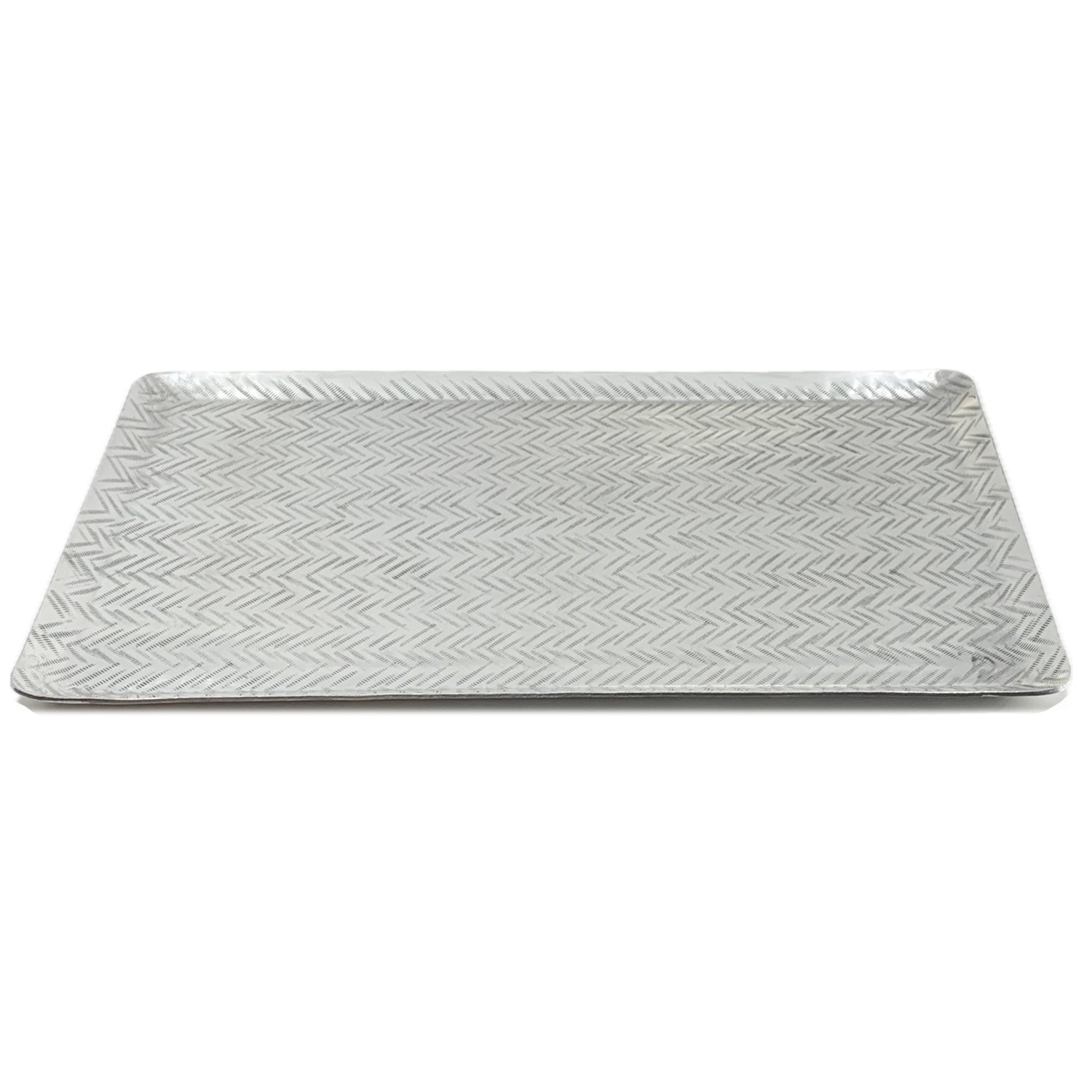 Rectangular Hammered Aluminum Tray, Food Safe, 17" x 11.5"