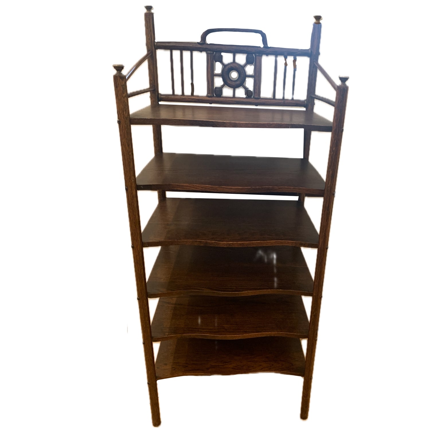 Antique Victorian Six-Shelf Oak Etagere/Sheet Music Stand