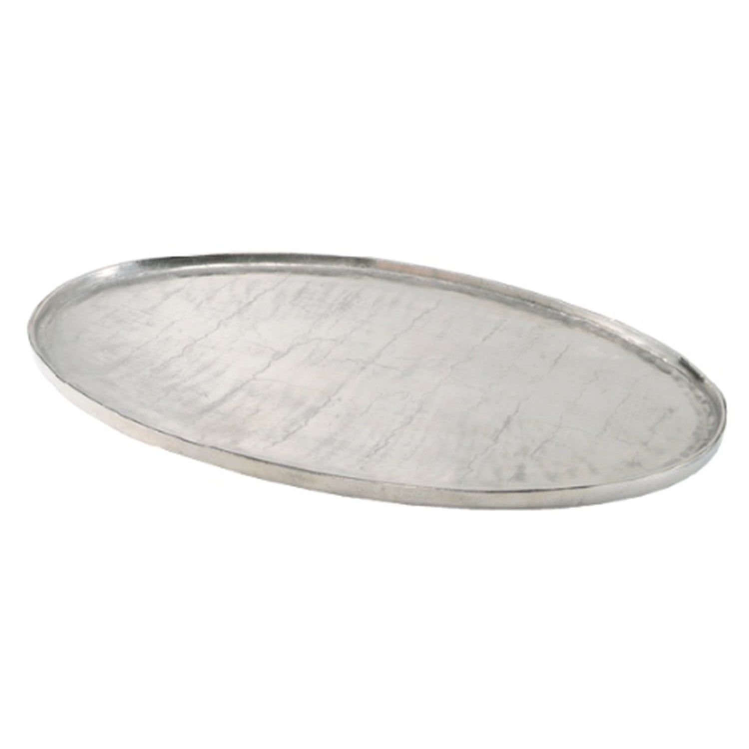 Oval Nickel-Finished Aluminum Tray, 38.5"