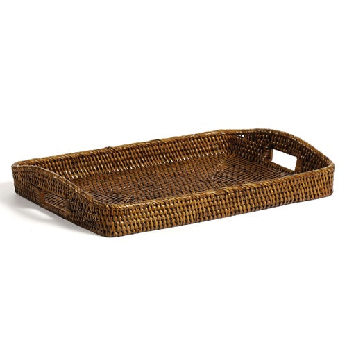 Rectangular Woven Tray with Handles, Myanmar, 20.5" x 13.5"