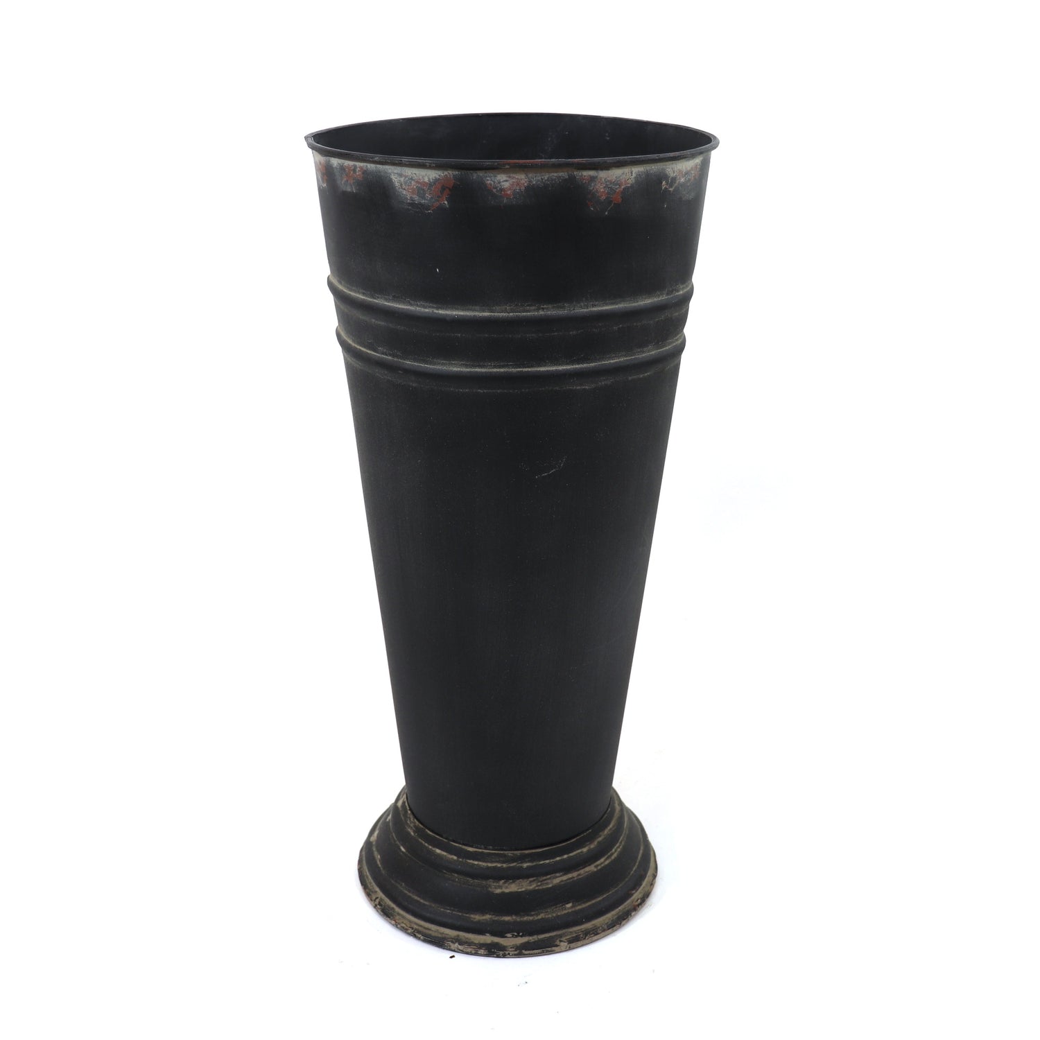 Footed Metal Flower Bucket, 18"