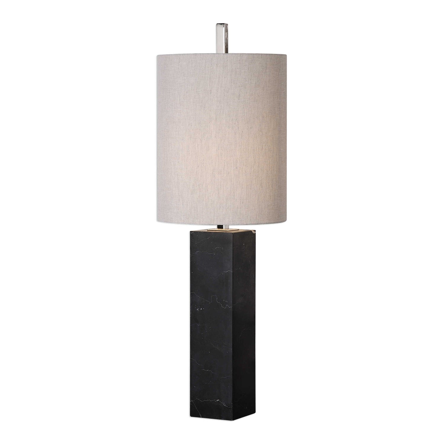 Black Marble Column Lamp, 150 Watt; 3-way,  32"h