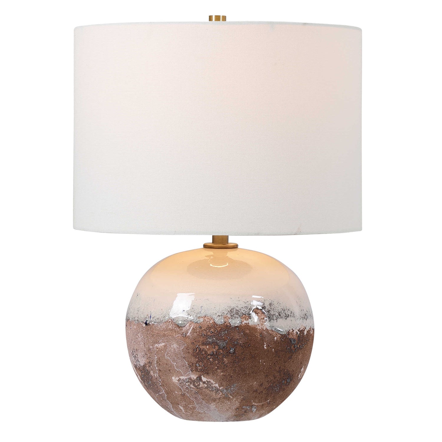 Terracotta/White Crackle-Glaze Lamp, 100W