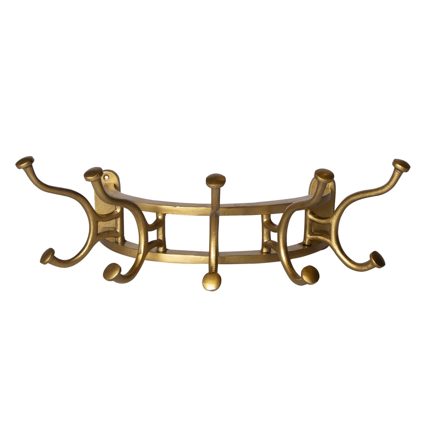 Brass-Finished Wall-Mounted Coat Rack
