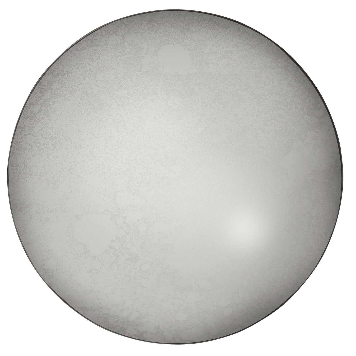 Antiqued Convex Mirror in Aged Black Metal Frame