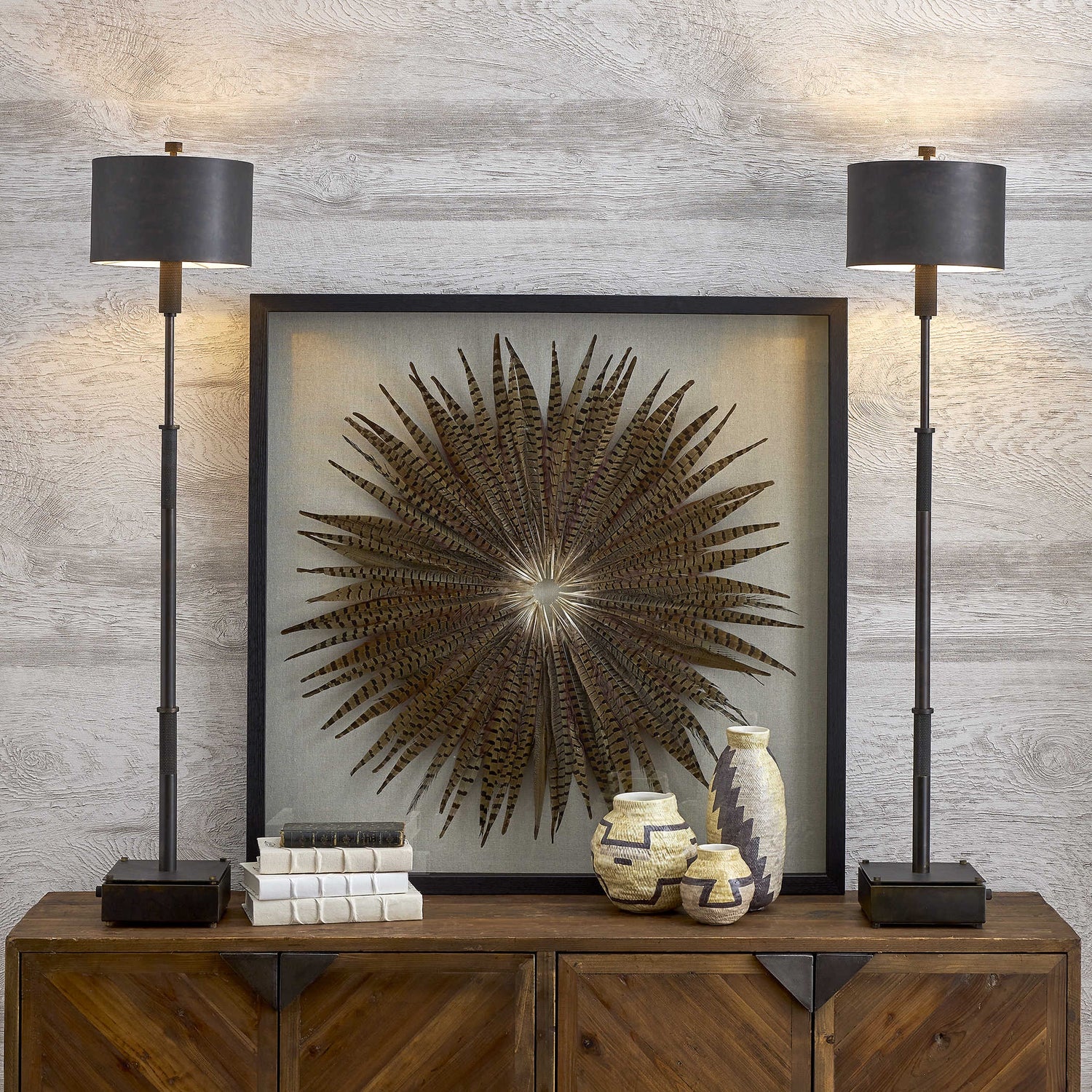 Bronze Buffet Lamp, 60W candelabra, dimmable