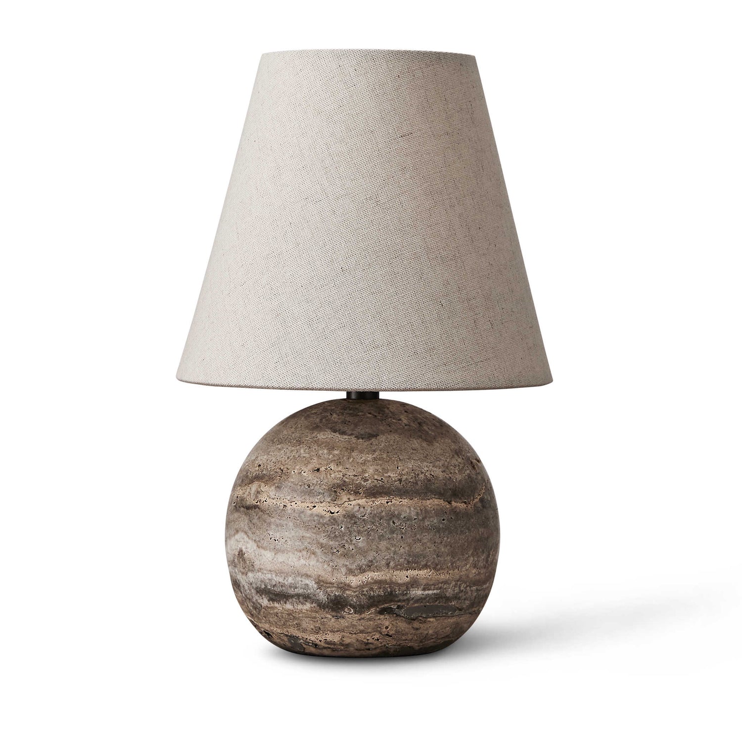 Natural Travertine Sphere Lamp